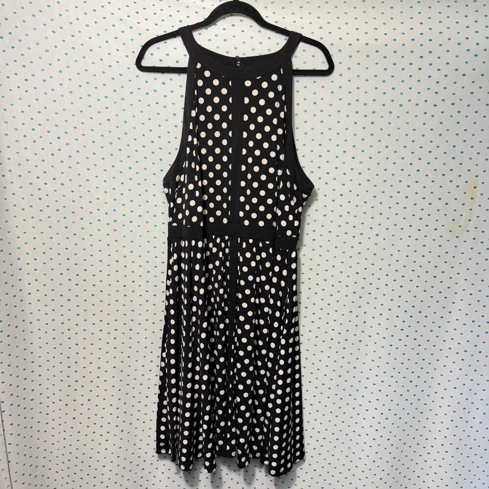 NWT Torrid Black & White Polka Dot Mini Studio Knit Skater Dress - Picture 2 of 6